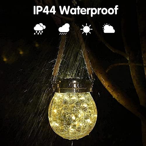 Solar Lantern Crackle Glass Ball, 2 Pack
