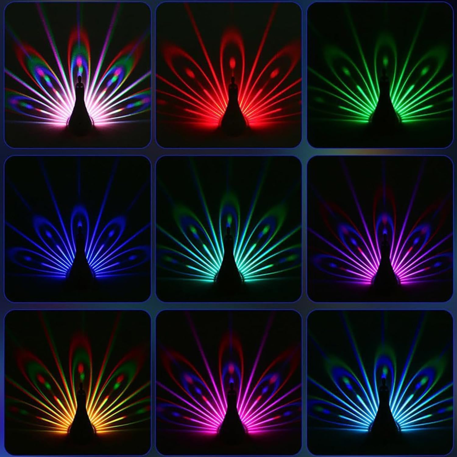 Peacock Wall Light, 7 Color