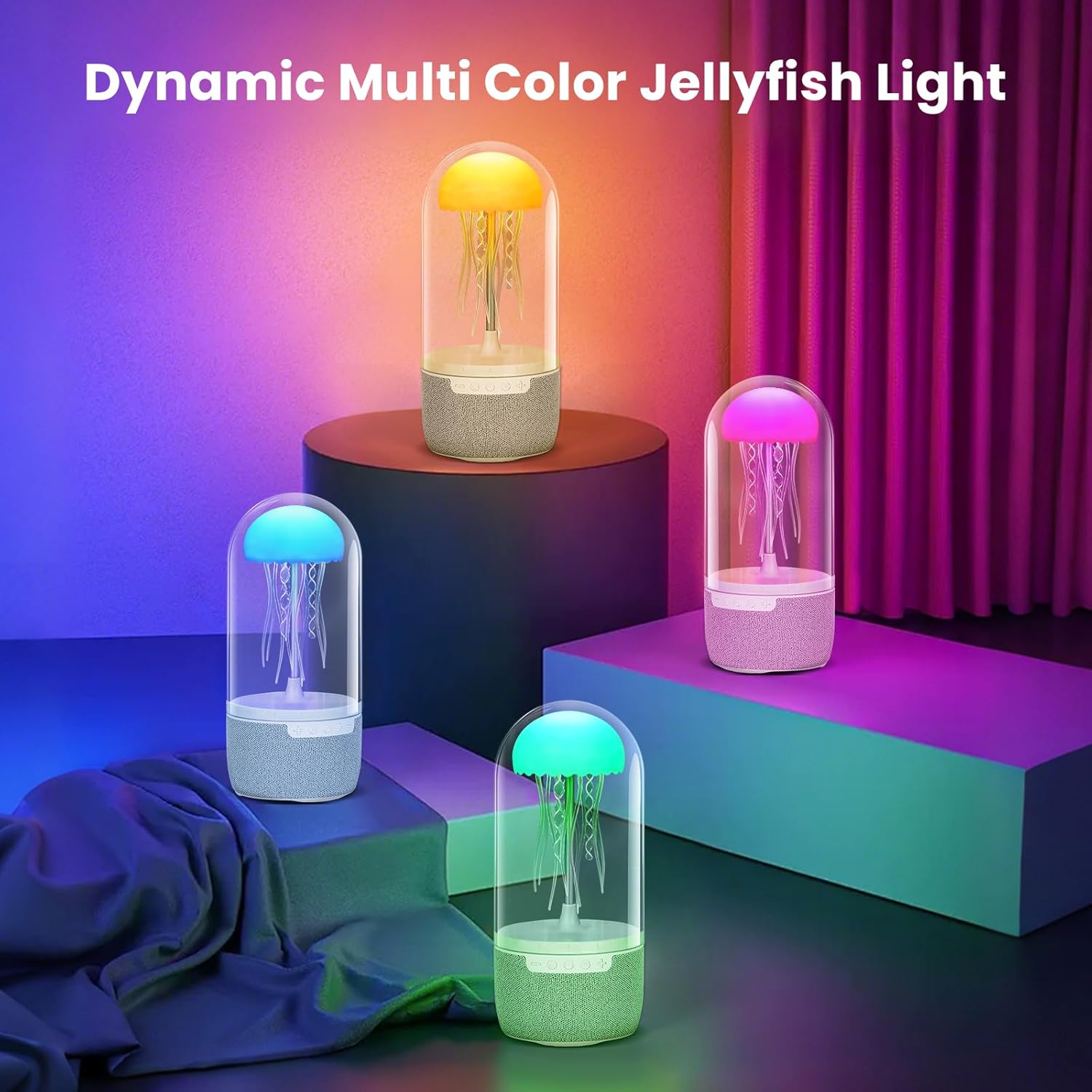 Bluetooth Speaker Dancing Jellyfish Lamp,7 Color