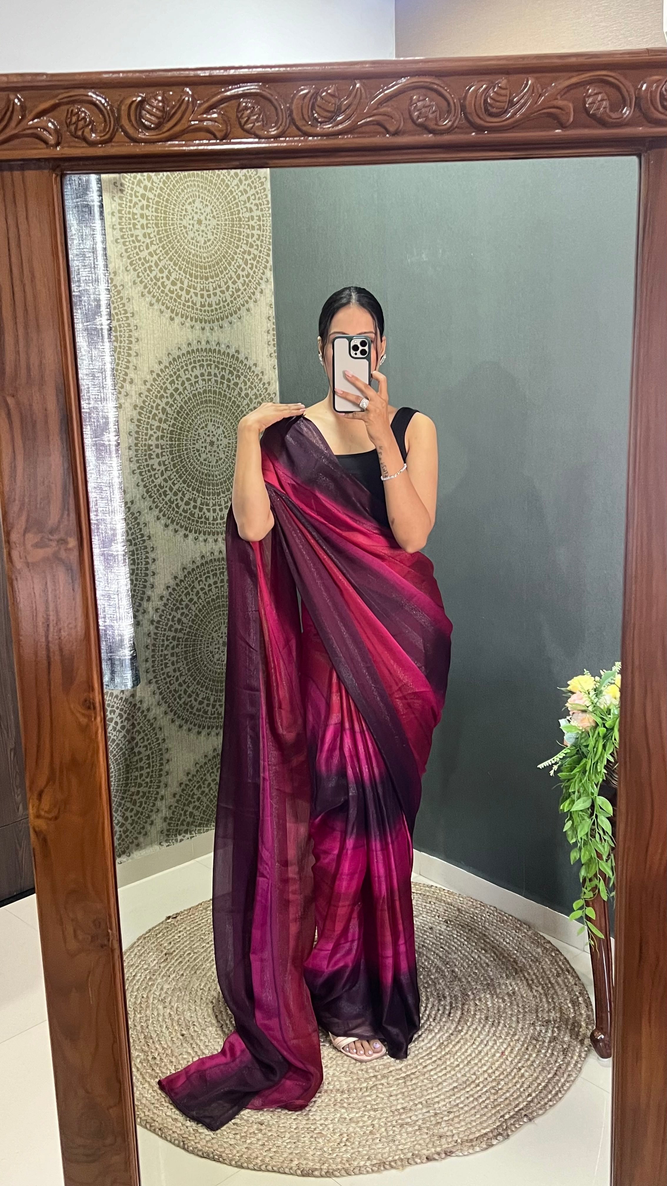 1-Min Ready To Wear Saree In Premium Georgette By Sanghosha