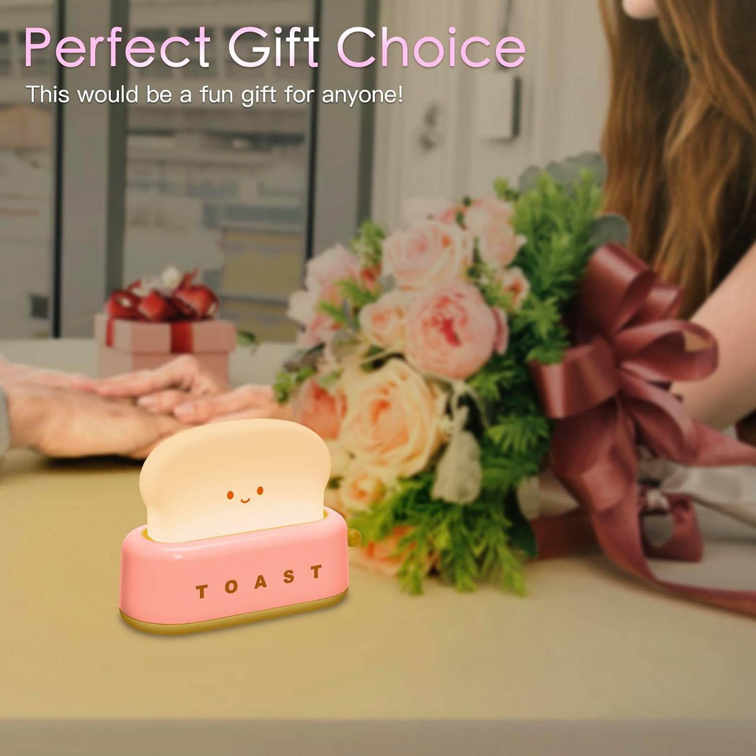 Desk Decor Cute Toast Lamp