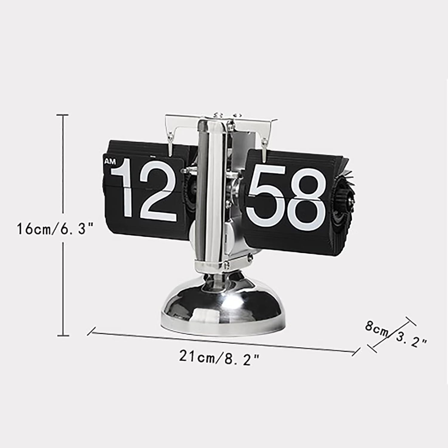 Digital Flip Desk Clock Retro Mechanical Auto Flip Down Chrome Effect