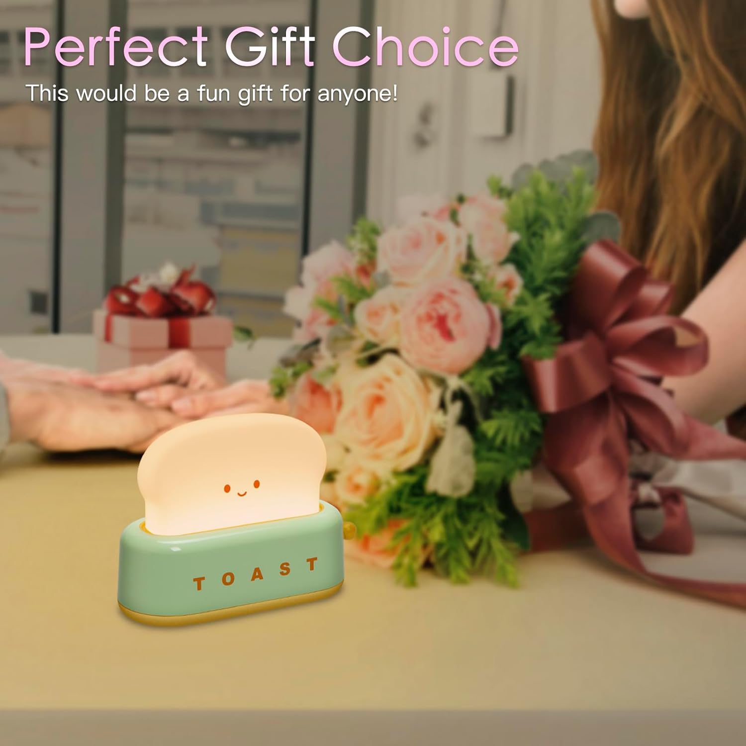 Desk Decor Cute Toast Lamp