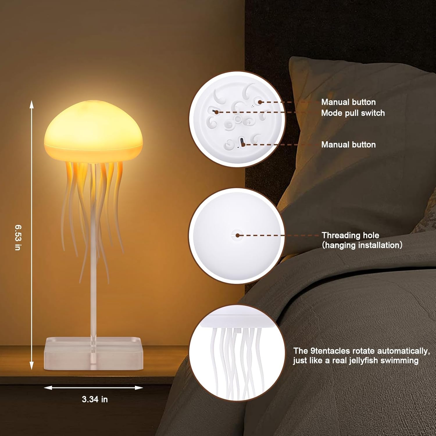 Voice Control Jellyfish Lamp with Dancing Legs
