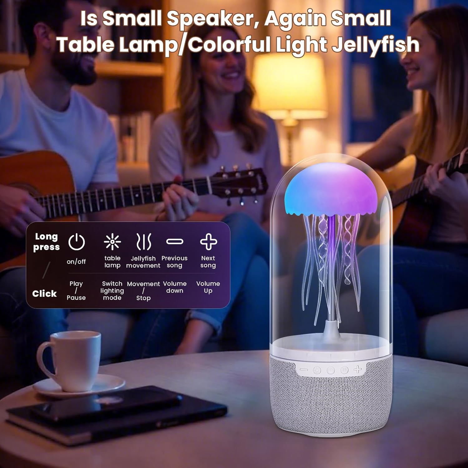 Bluetooth Speaker Dancing Jellyfish Lamp,7 Color